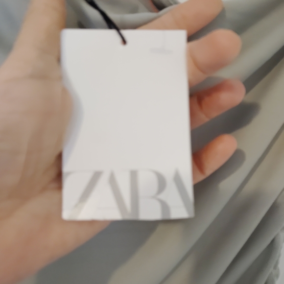 NWT Zara Women's One-Shoulder Ruched Dress - Gray - Picture 6 of 7